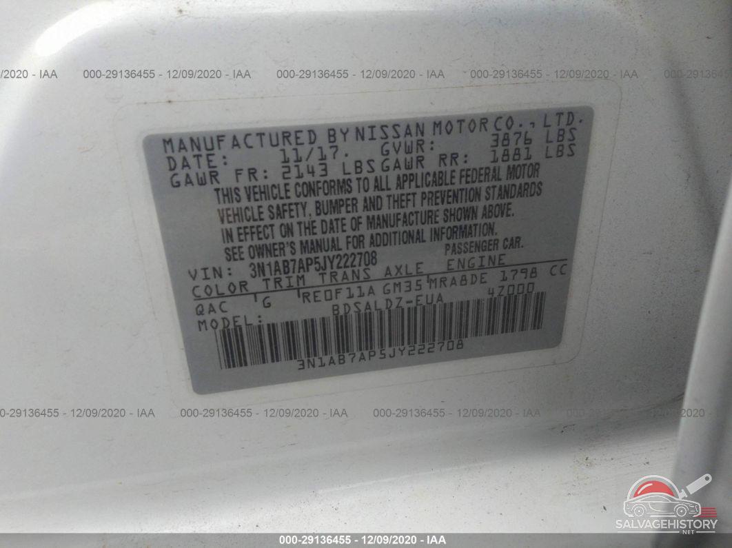 3N1AB7AP5JY222708 2018 NISSAN SENTRA photo no. 9