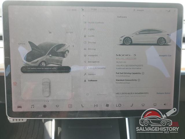 5YJ3E1EB0KF425575 2019 TESLA MODEL 3 photo no. 9