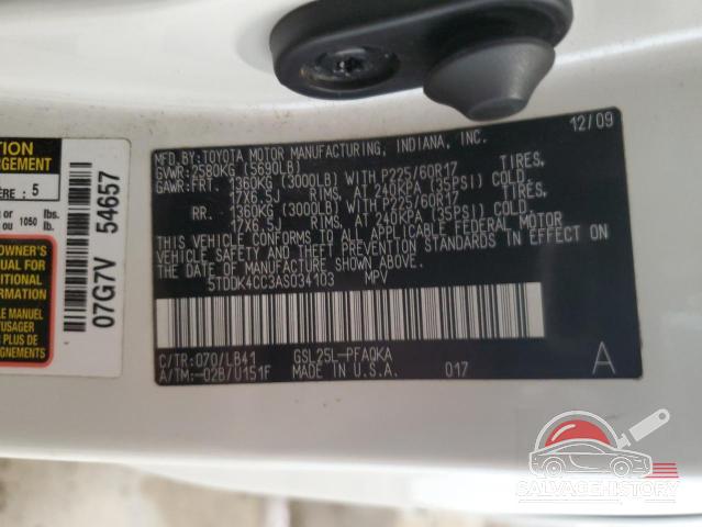 5TDDK4CC3AS034103 2010 TOYOTA All Models photo no. 13