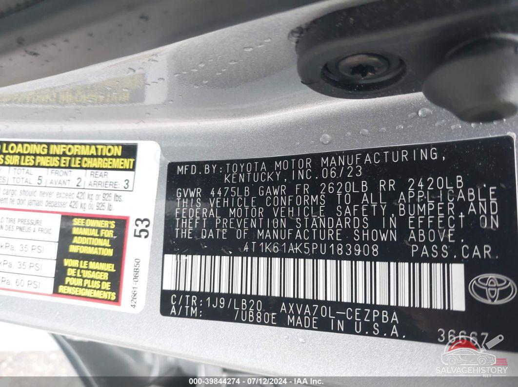 4T1K61AK5PU183908 2023 TOYOTA CAMRY photo no. 9