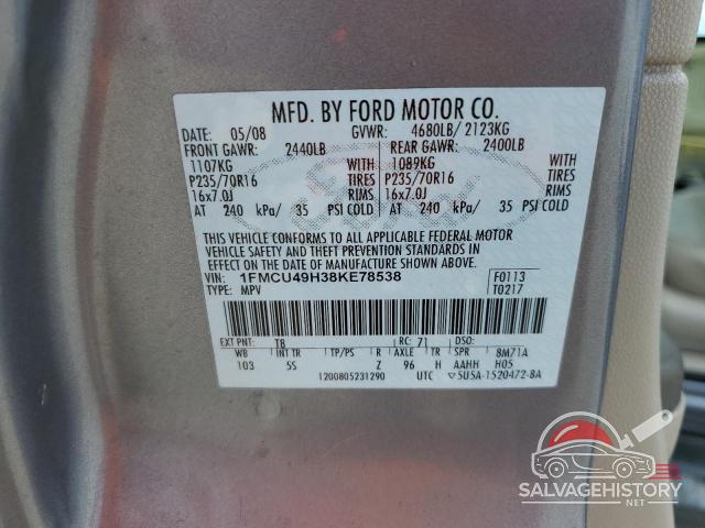 1FMCU49H38KE78538 2008 FORD ESCAPE photo no. 14