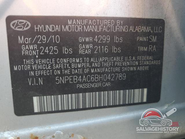 5NPEB4AC6BH042789 2011 HYUNDAI SONATA photo no. 12