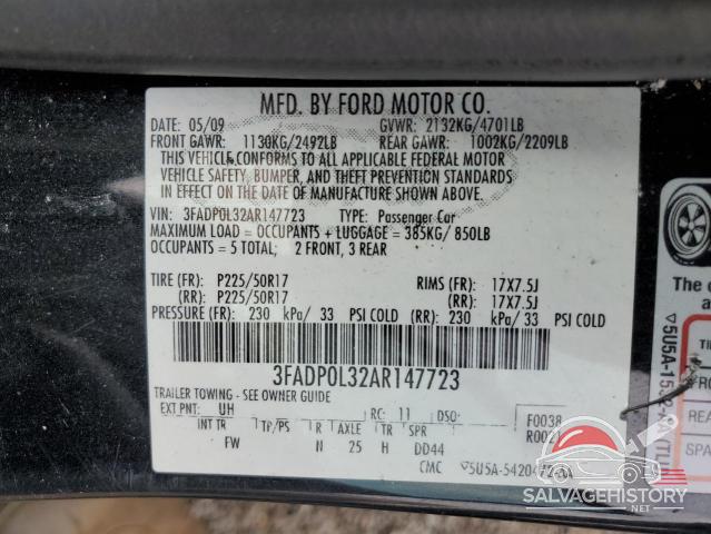3FADP0L32AR147723 2010 FORD FUSION photo no. 12