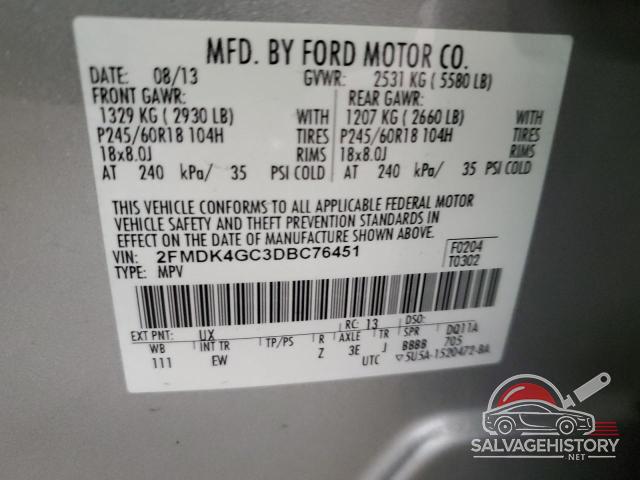 2FMDK4GC3DBC76451 2013 FORD EDGE photo no. 14