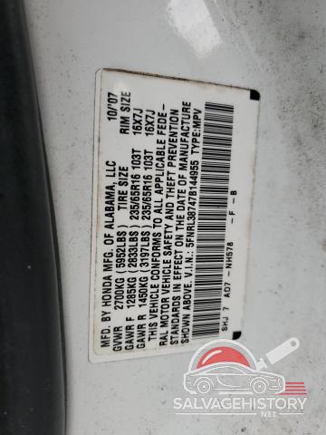 5FNRL38747B144955 2007 HONDA All Models photo no. 13