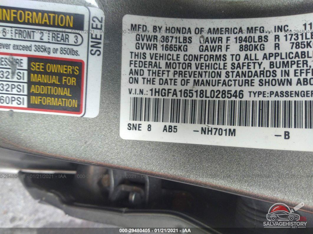 1HGFA16518L028546 2008 HONDA CIVIC SDN photo no. 9
