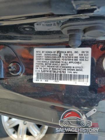 5J6YH18736L016763 2006 HONDA ELEMENT photo no. 13