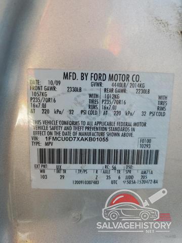 1FMCU0D7XAKB01055 2010 FORD ESCAPE photo no. 13
