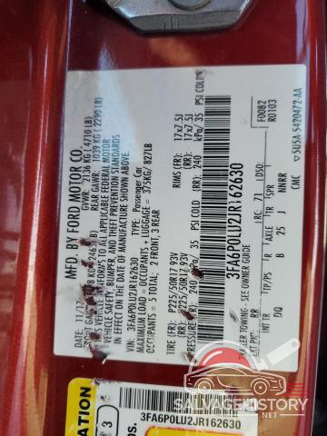 3FA6P0LU2JR162630 2018 FORD FUSION photo no. 12