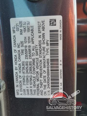 2HKRW2H99MH634856 2021 HONDA CRV photo no. 14
