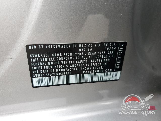 3VW217AU7FM039638 2015 VOLKSWAGEN GOLF photo no. 12