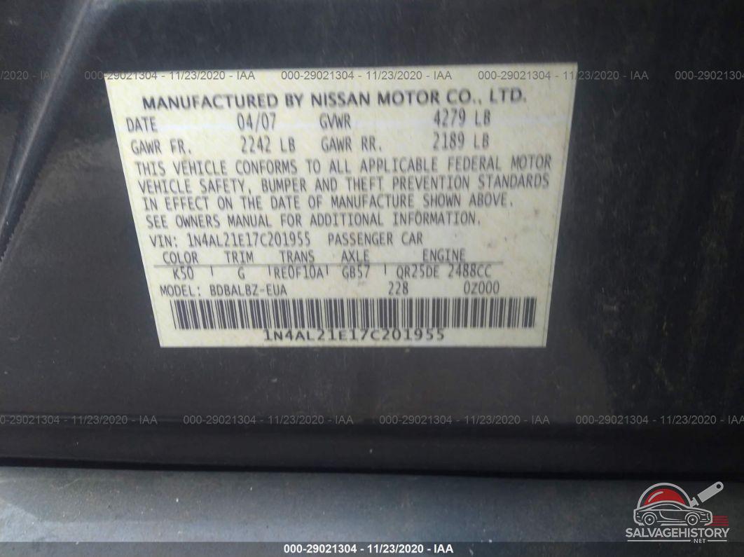 1N4AL21E17C201955 2007 NISSAN ALTIMA photo no. 9
