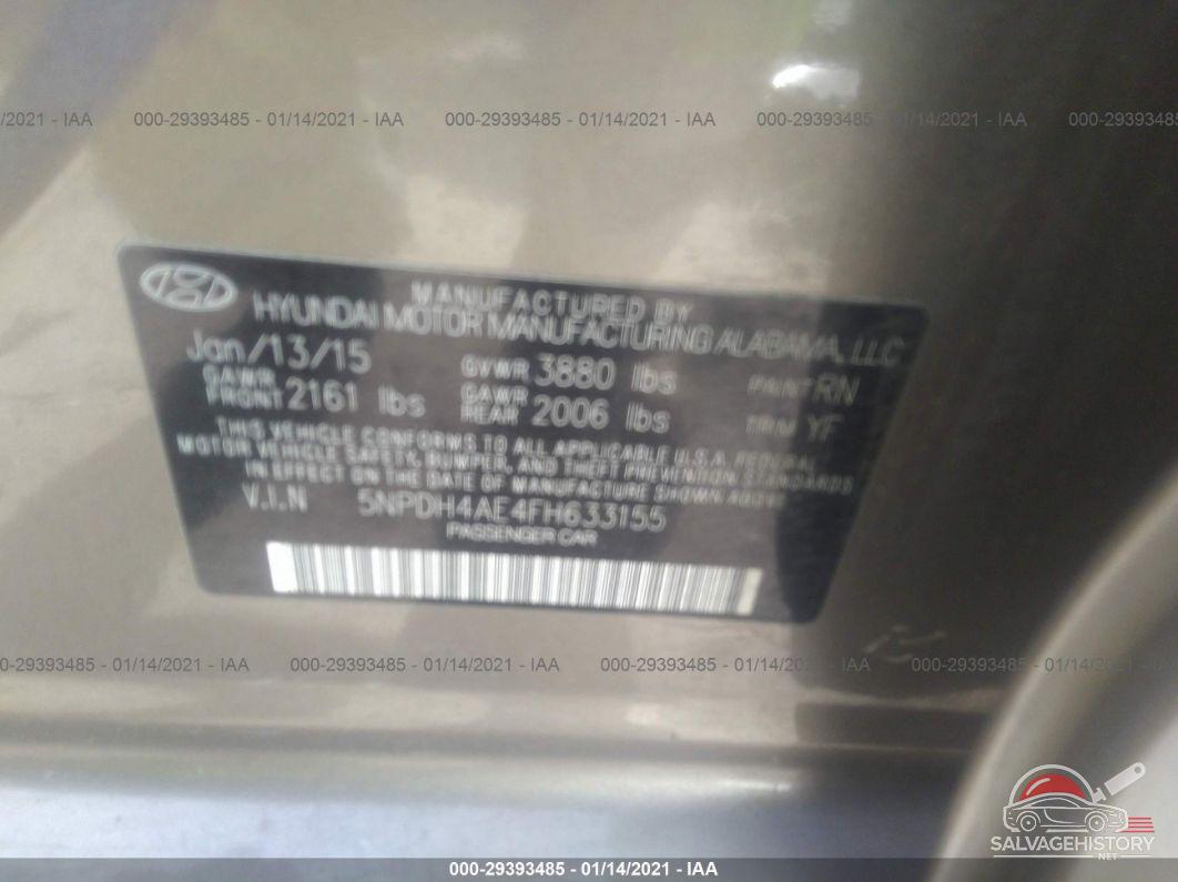5NPDH4AE4FH633155 2015 HYUNDAI ELANTRA photo no. 8