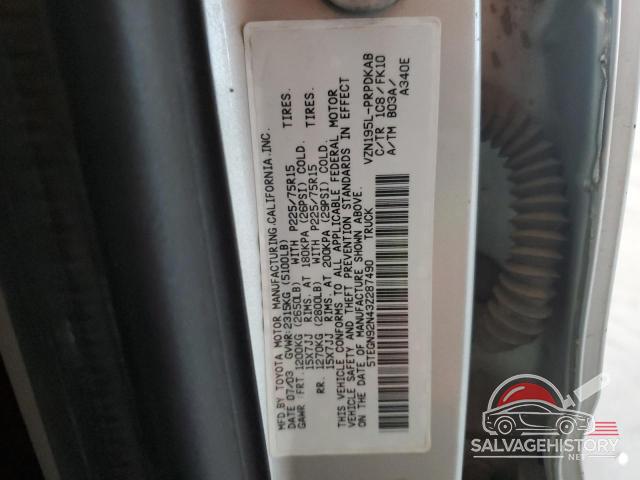 5TEGN92N43Z287490 2003 TOYOTA TACOMA photo no. 12
