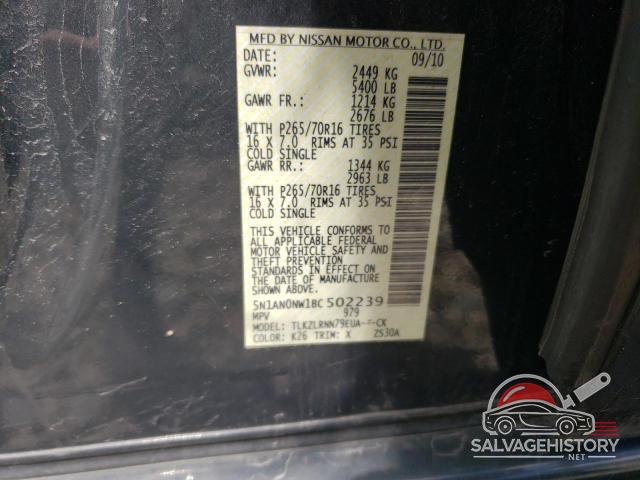 5N1AN0NW1BC502239 2011 NISSAN XTERRA photo no. 12