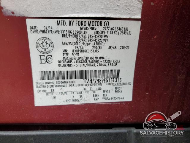 1FAHP2H89EG151315 2014 FORD TAURUS photo no. 12