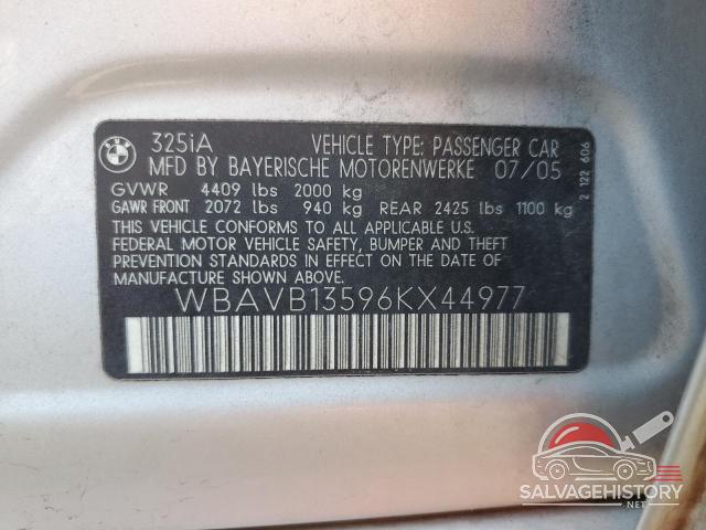 WBAVB13596KX44977 2006 BMW 3 SERIES photo no. 13