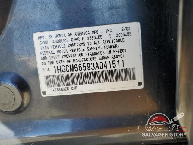 1HGCM66593A041511 2003 HONDA ACCORD photo no. 12