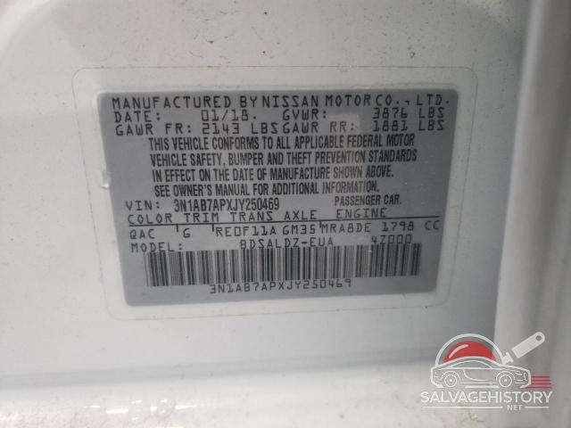 3N1AB7APXJY250469 2018 NISSAN SENTRA photo no. 12