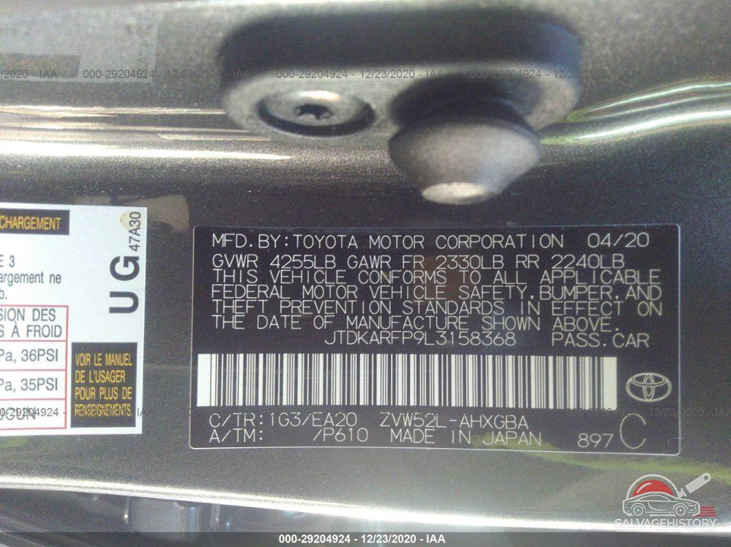 JTDKARFP9L3158368 2020 TOYOTA PRIUS PRIME photo no. 9