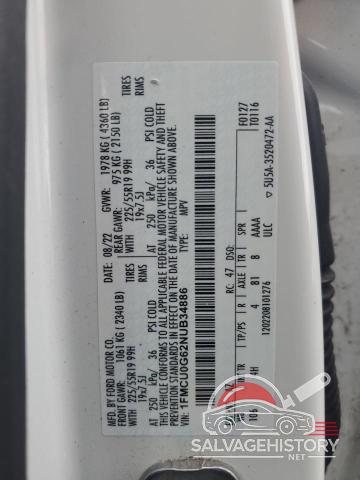 1FMCU0G62NUB34886 2022 FORD ESCAPE photo no. 13