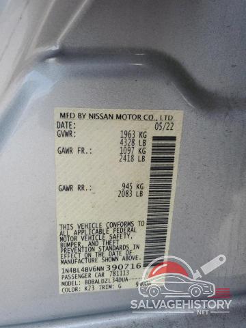 1N4BL4BV6NN390716 2022 NISSAN ALTIMA photo no. 12