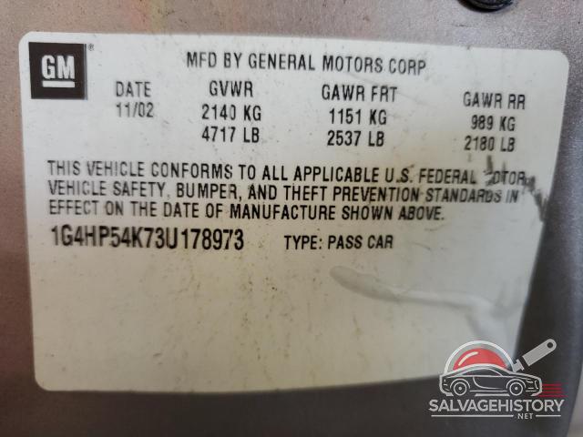 1G4HP54K73U178973 2003 BUICK LESABRE photo no. 12