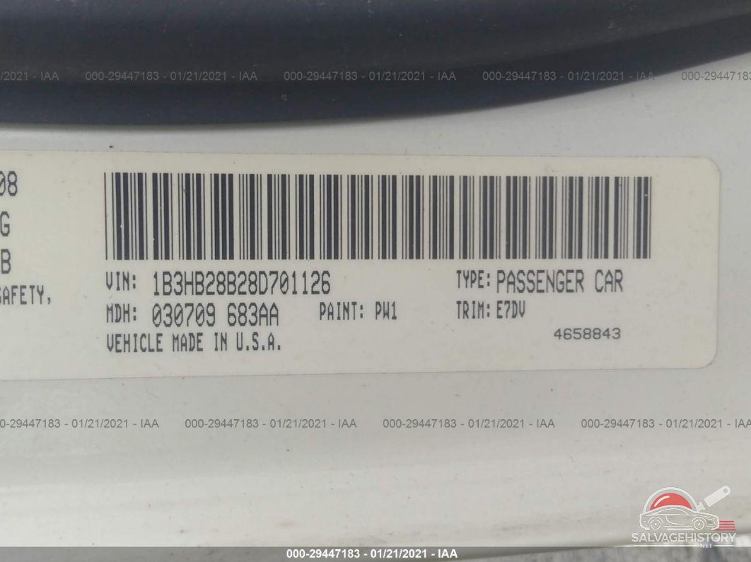 1B3HB28B28D701126 2008 DODGE CALIBER photo no. 9