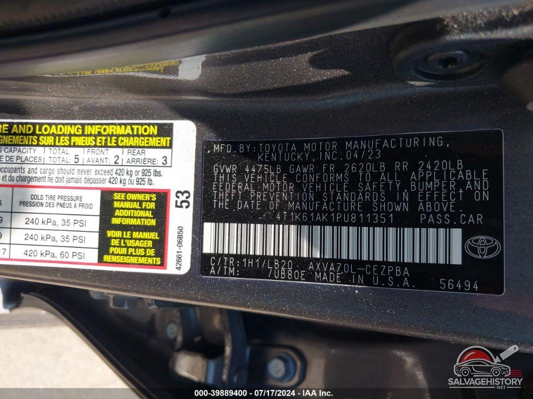 4T1K61AK1PU811351 2023 TOYOTA CAMRY photo no. 9
