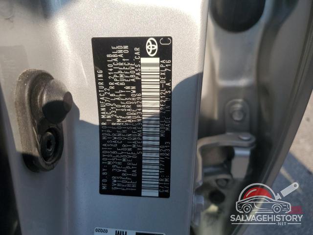 5YFEPMAE9NP348296 2022 TOYOTA COROLLA photo no. 12