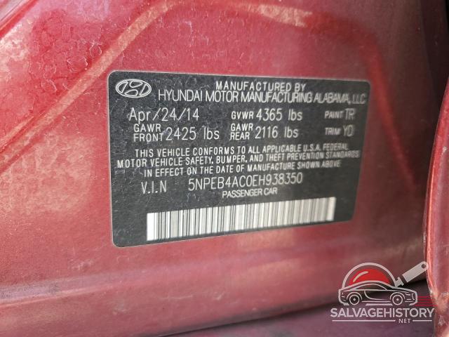 5NPEB4AC0EH938350 2014 HYUNDAI SONATA photo no. 12
