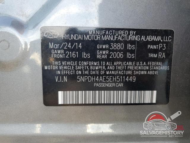 5NPDH4AE5EH511449 2014 HYUNDAI ELANTRA photo no. 12