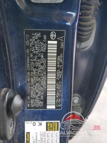 JTDKN3DU4C1529331 2012 TOYOTA PRIUS photo no. 12