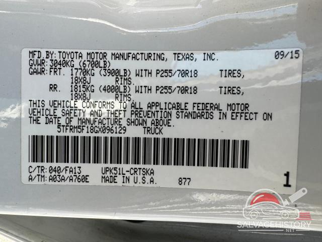 5TFRM5F18GX096129 2016 TOYOTA TUNDRA photo no. 15