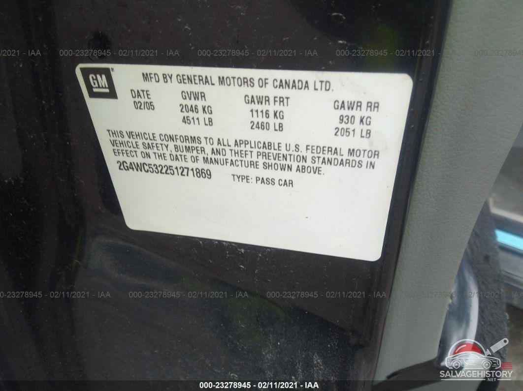 2G4WC532251271869 2005 BUICK LACROSSE photo no. 9