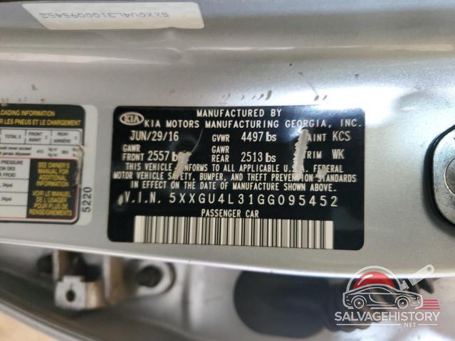 5XXGU4L31GG095452 2016 KIA OPTIMA photo no. 12