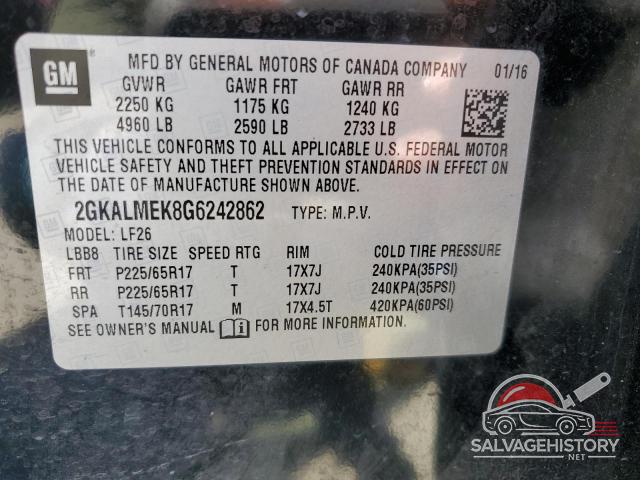 2GKALMEK8G6242862 2016 GMC TERRAIN photo no. 14