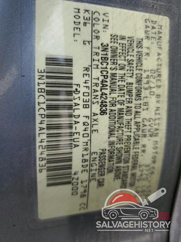 3N1BC1CP4AL424836 2010 NISSAN VERSA photo no. 12