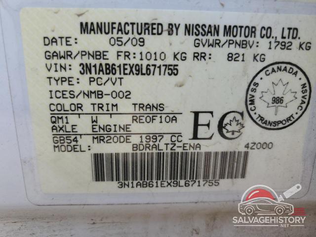 3N1AB61EX9L671755 2009 NISSAN SENTRA photo no. 12