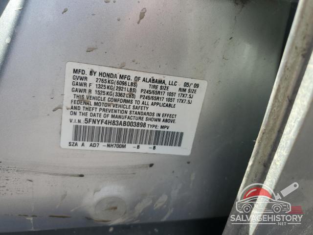 5FNYF4H83AB003898 2010 HONDA PILOT photo no. 13