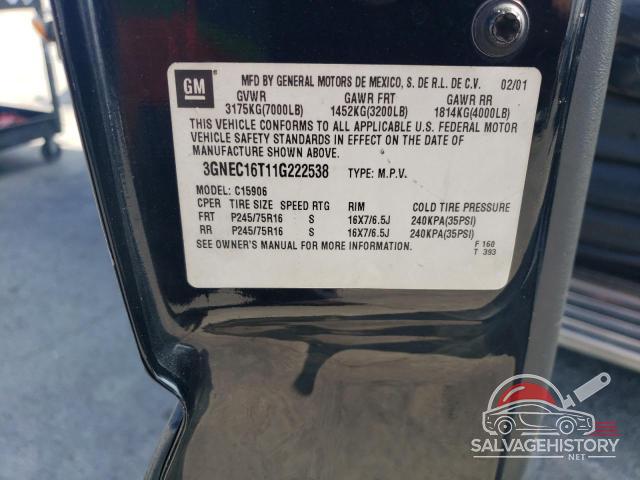 3GNEC16T11G222538 2001 CHEVROLET SUBURBAN photo no. 13