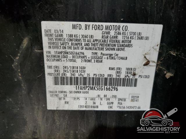 1FAHP2MK5EG166296 2014 FORD TAURUS photo no. 12
