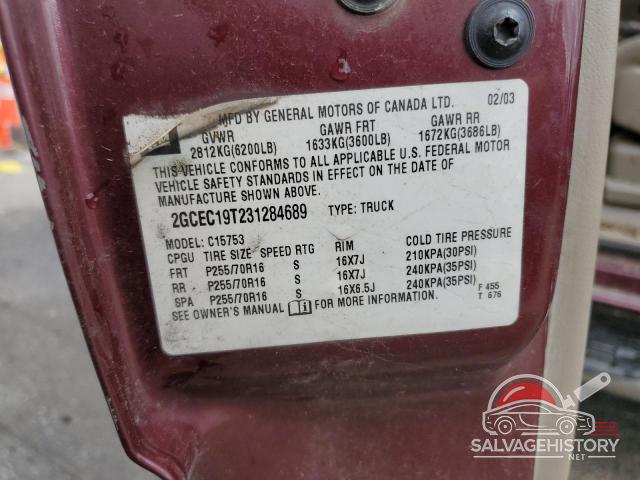 2GCEC19T231284689 2003 CHEVROLET ALL Models photo no. 12