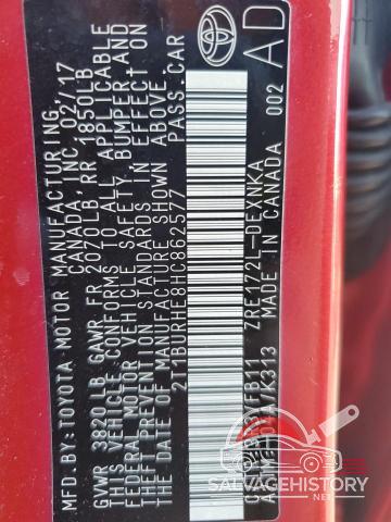 2T1BURHE8HC862577 2017 TOYOTA COROLLA photo no. 12