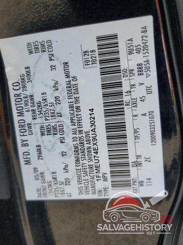 1FMEU74EX9UA30214 2009 FORD EXPLORER photo no. 14