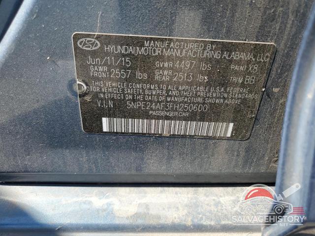 5NPE24AF3FH250600 2015 HYUNDAI SONATA photo no. 12
