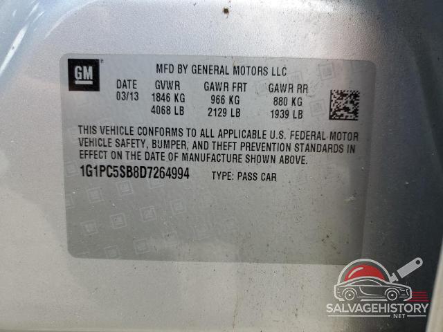 1G1PC5SB8D7264994 2013 CHEVROLET CRUZE photo no. 12