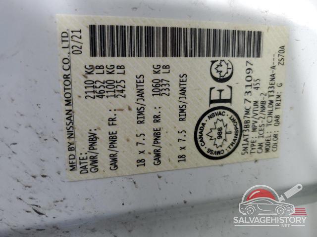5N1AT3BB7MC731097 2021 NISSAN ROGUE photo no. 14