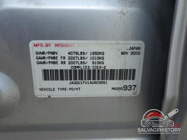 JA32U1FU1AU603061 2010 MITSUBISHI LANCER photo no. 12