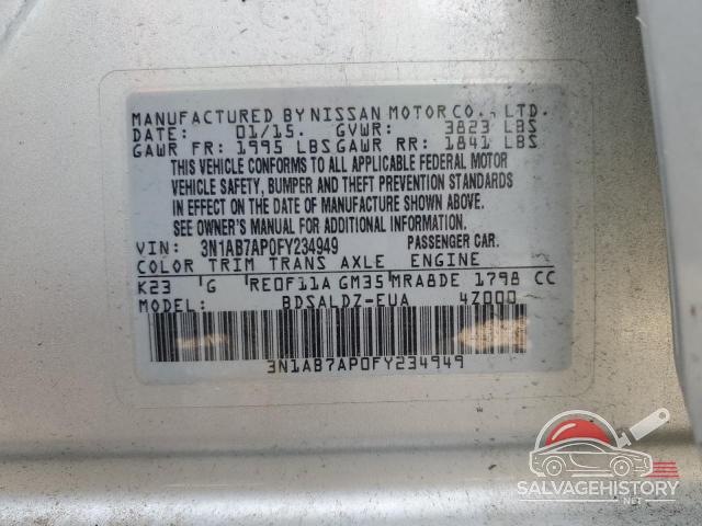 3N1AB7AP0FY234949 2015 NISSAN SENTRA photo no. 12